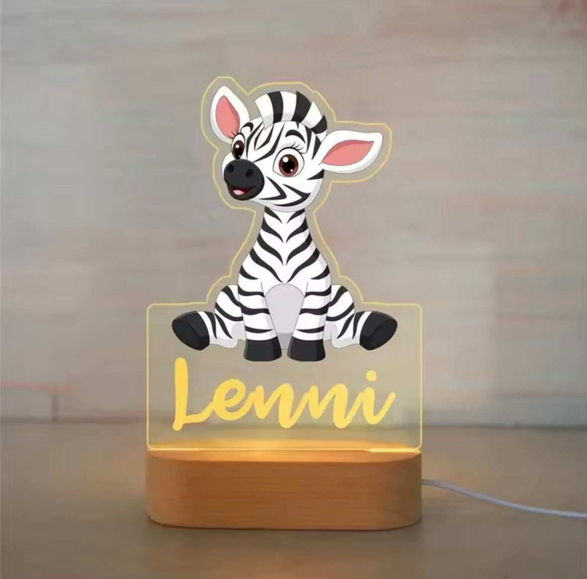 🦓 Lampe personnalisable – Zèbre lumineux