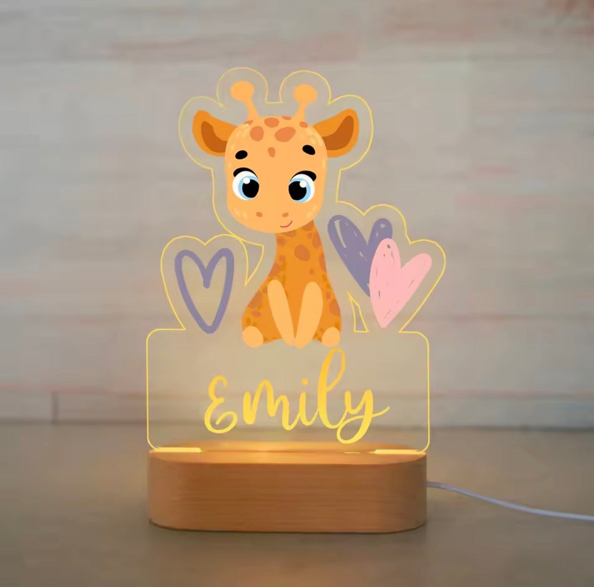 🦒 Lampe personnalisable – Bébé Girafe
