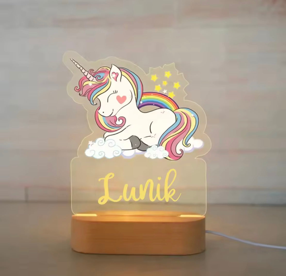 🦄 Lampe personnalisable – Licorne Céleste