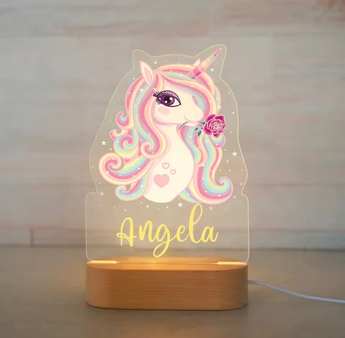 🦄 Lampe personnalisable – Licorne Élégance