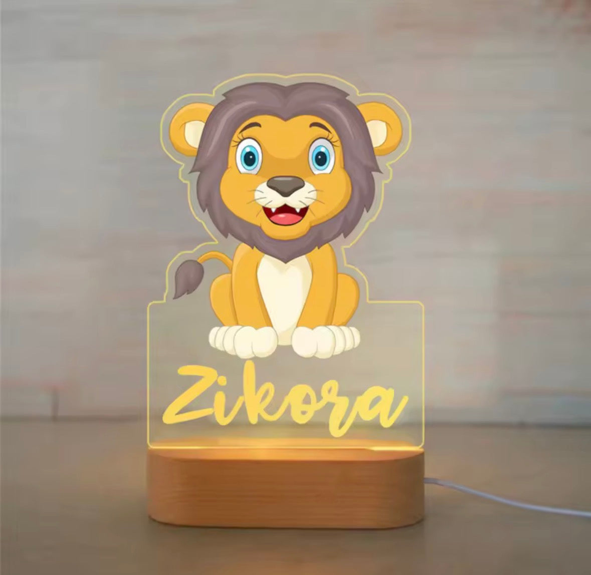 🦁 Lampe personnalisable – Lion Courage