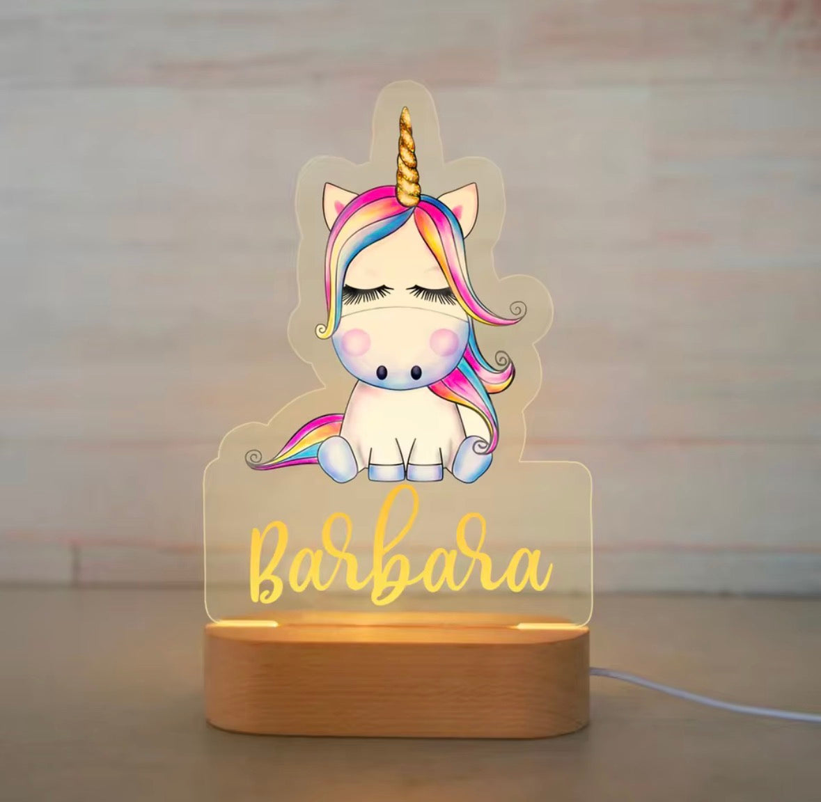 🦄 Lampe personnalisable – Licorne Douceur